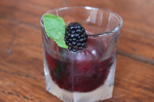 Vanilla Vodka with Blackberry flavored ice cube